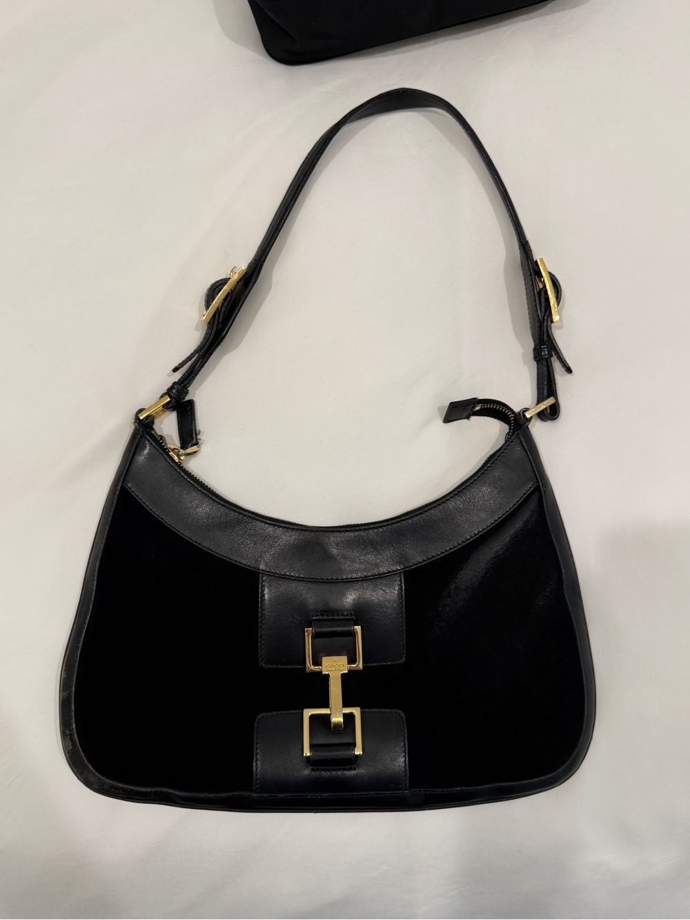 Gucci Black Shoulder Bag with Gold Hardware